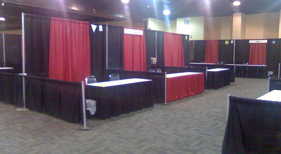 A photo of vendor tables